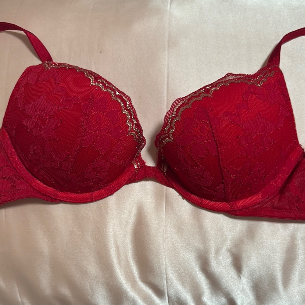 Elegant Dream Angels Push Up Red Lace Bra